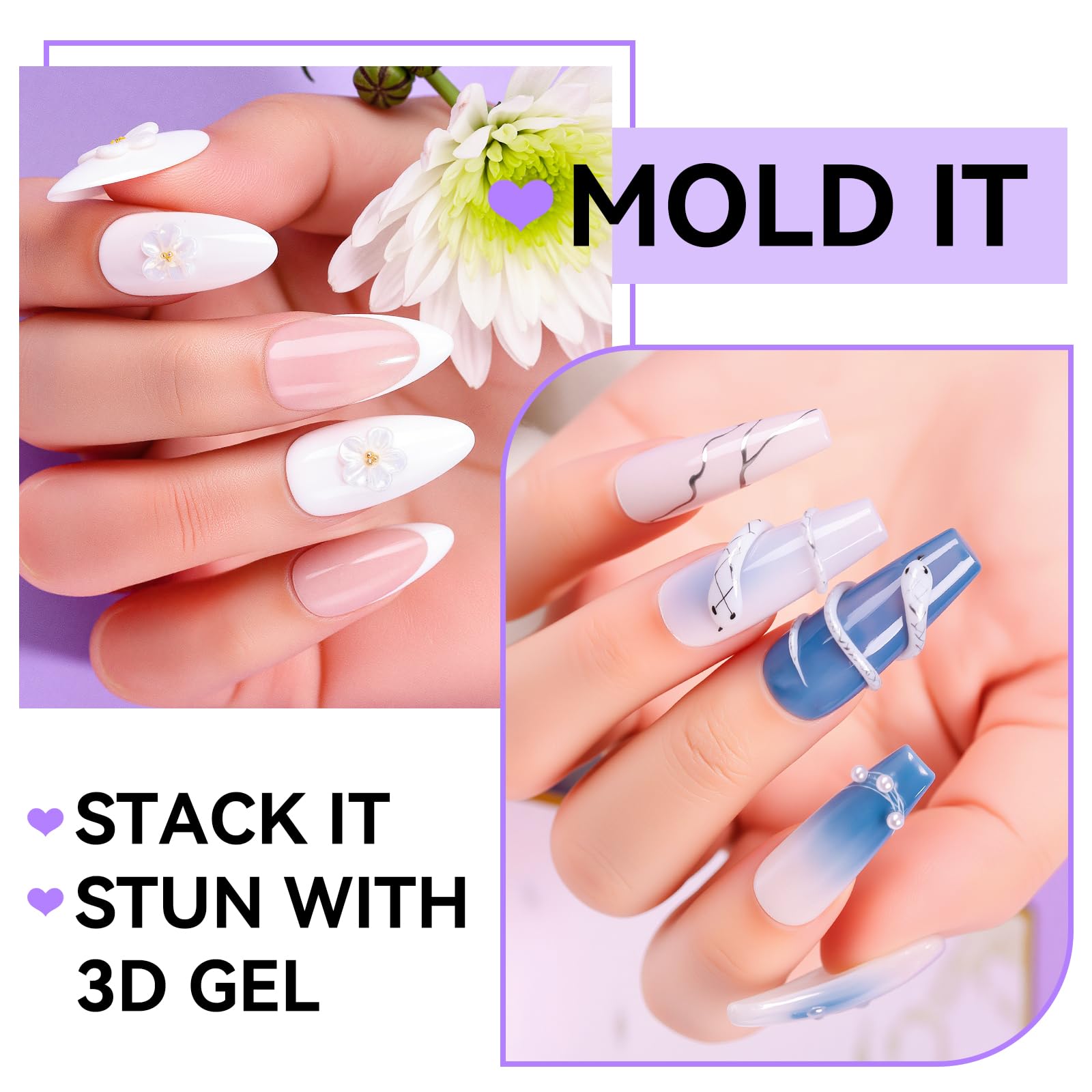 Makartt 3D Gel Art moules papillons pour motifs légers.