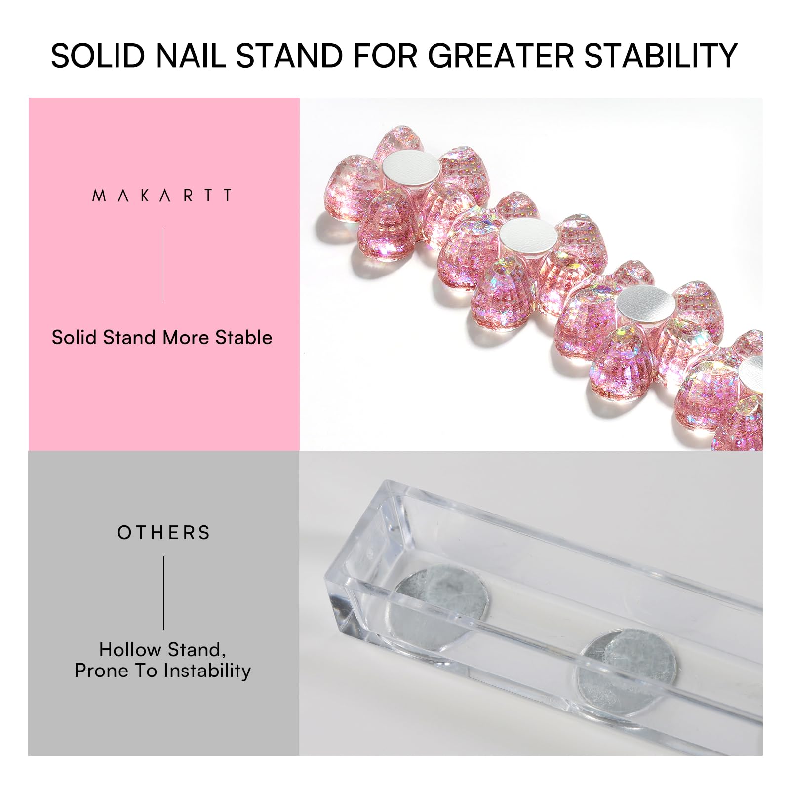 Makartt affichage ongles rose pour visualiser les designs