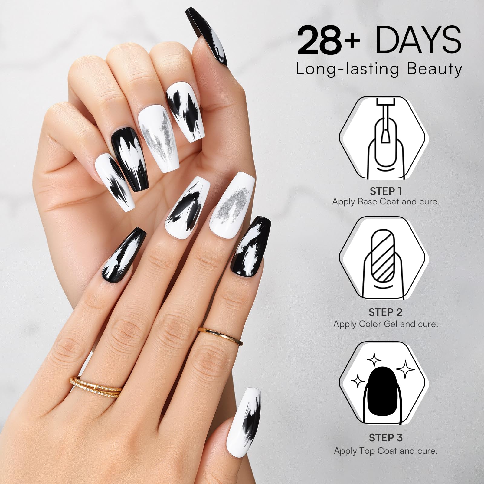 Base et top coat ongles Makartt: finition lisse et durable.