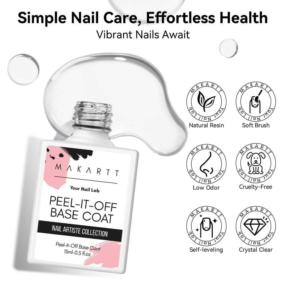 Idéal pour débutants Makartt – base gel pelable pour ongles.