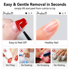 Retrait sans trempage avec Makartt base gel pelable facile.