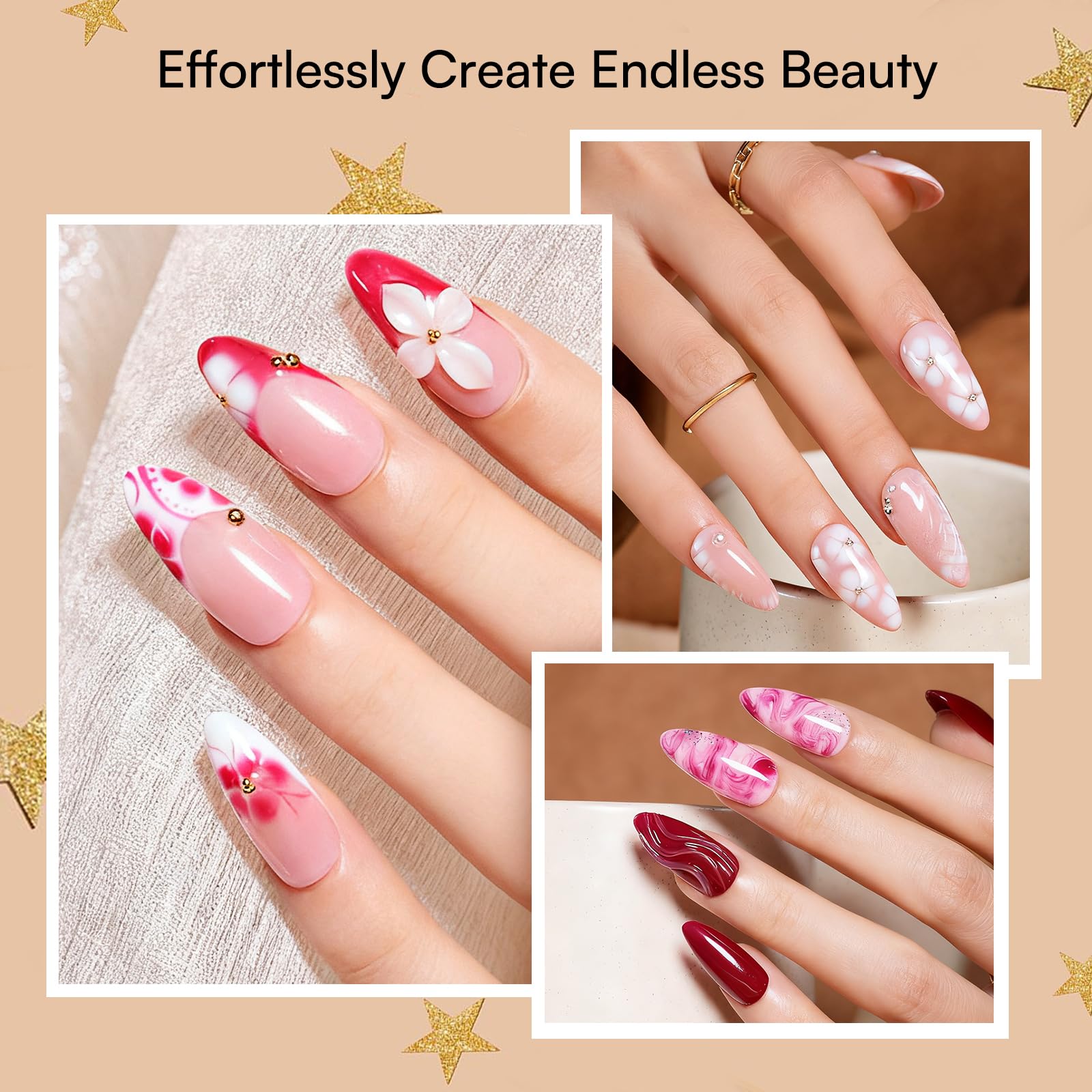 Effet éclosion-marbre avec Makartt Blooming Gel sur ongles