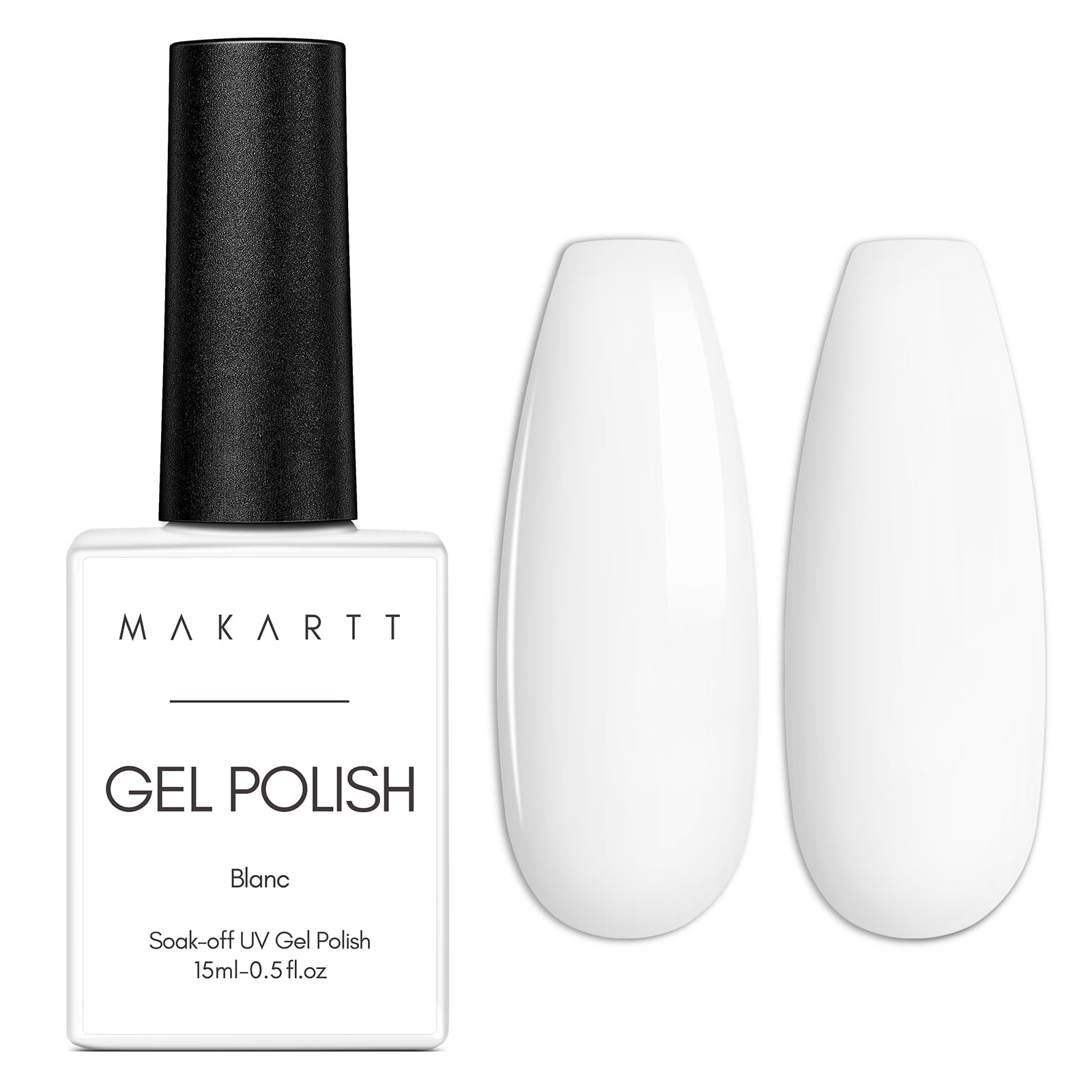 Makartt Bouteille gel blanc 15ml prête pour une manucure élégante