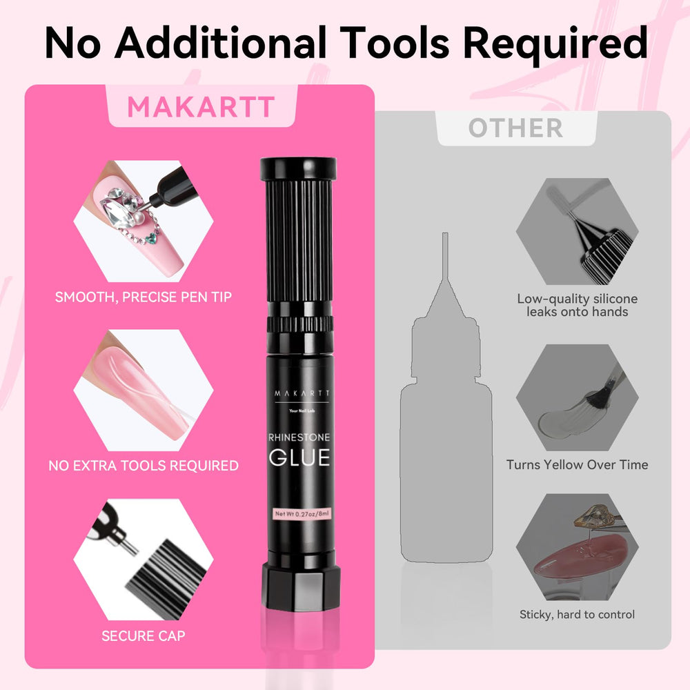 Makartt Brush-tip precision for larger areas and fine details on nails.