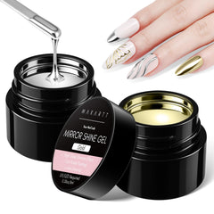 Makartt chrome gel argent brillant pour accents métalliques nets.