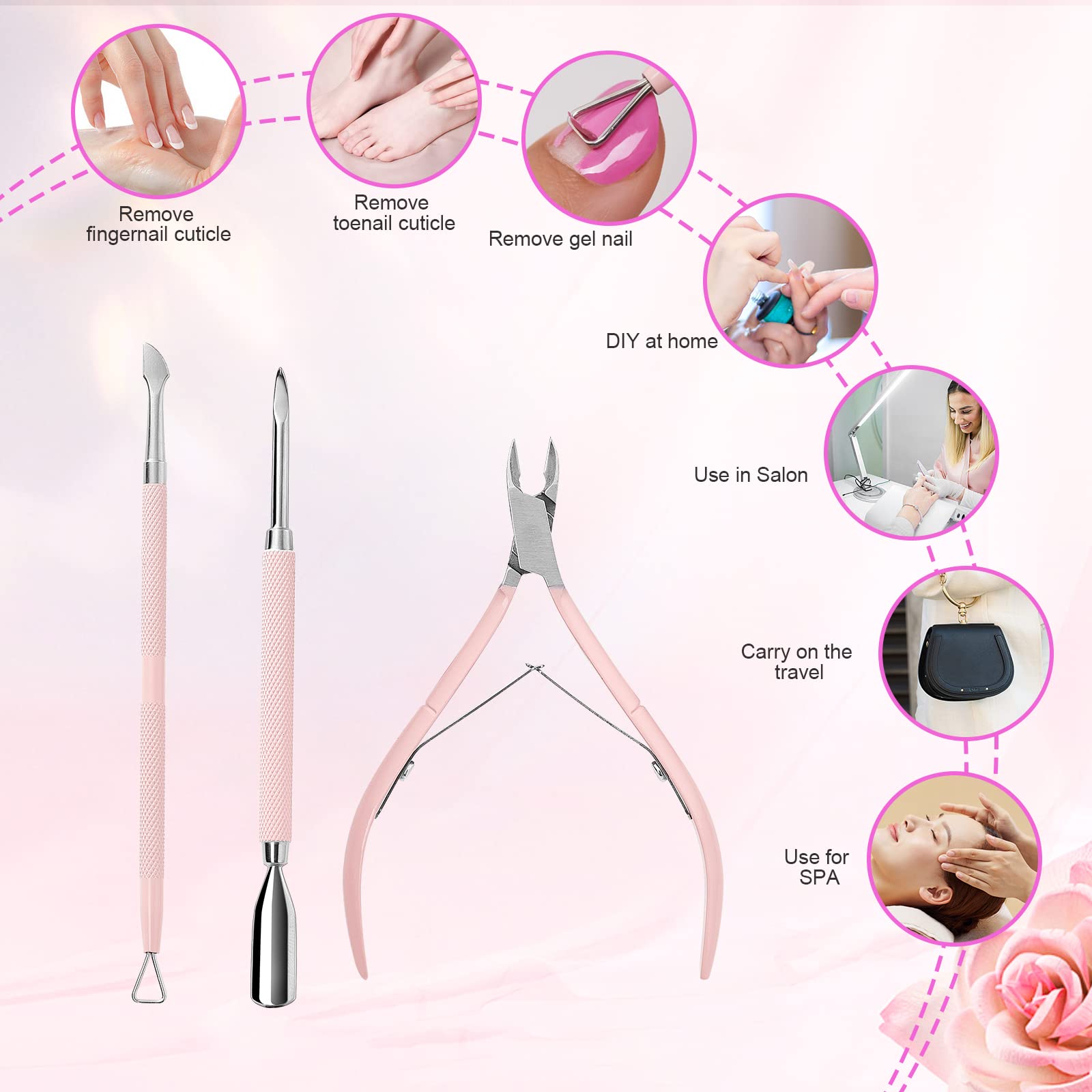 Makartt coffret-3pcs-cuticules kit pratique pour domicile et salon.