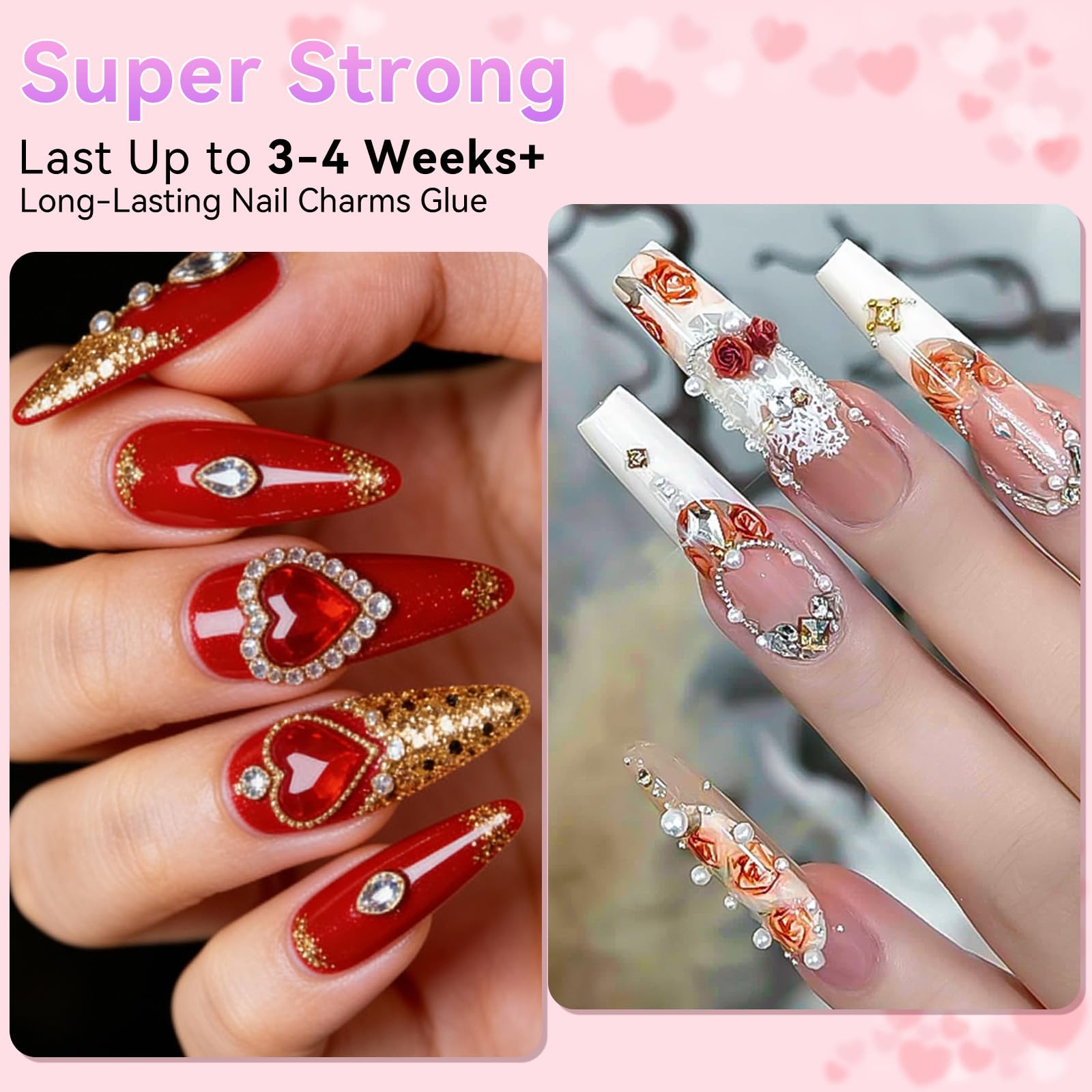 Makartt colle-bijoux-bling-ongles-3d, fixation solide des strass.