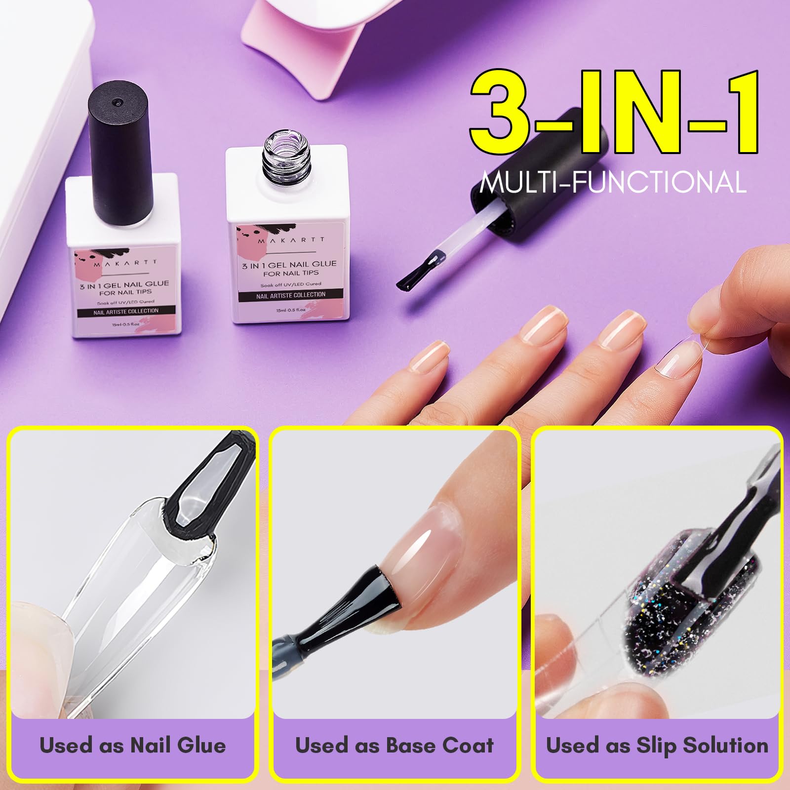 Makartt Colle Gel Ongles Solution de Glisse pour travail fluide.