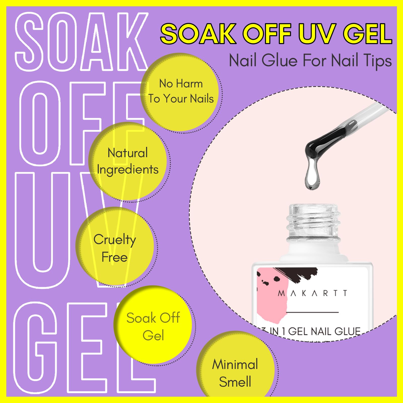 Makartt Colle Gel Ongles Tips en Gel Souple.
