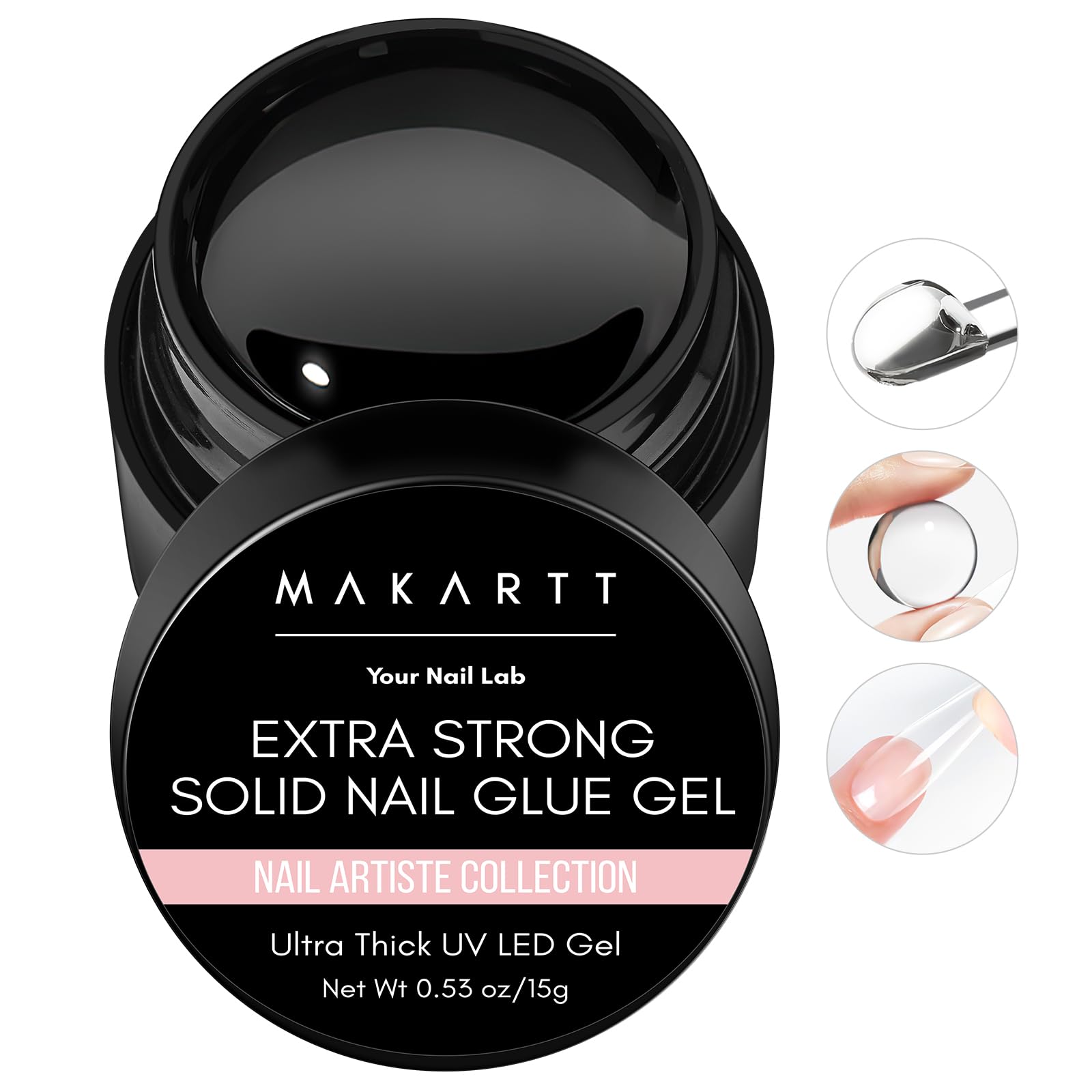 Makartt Colle Gel Solide en bouteille, application précise et nette