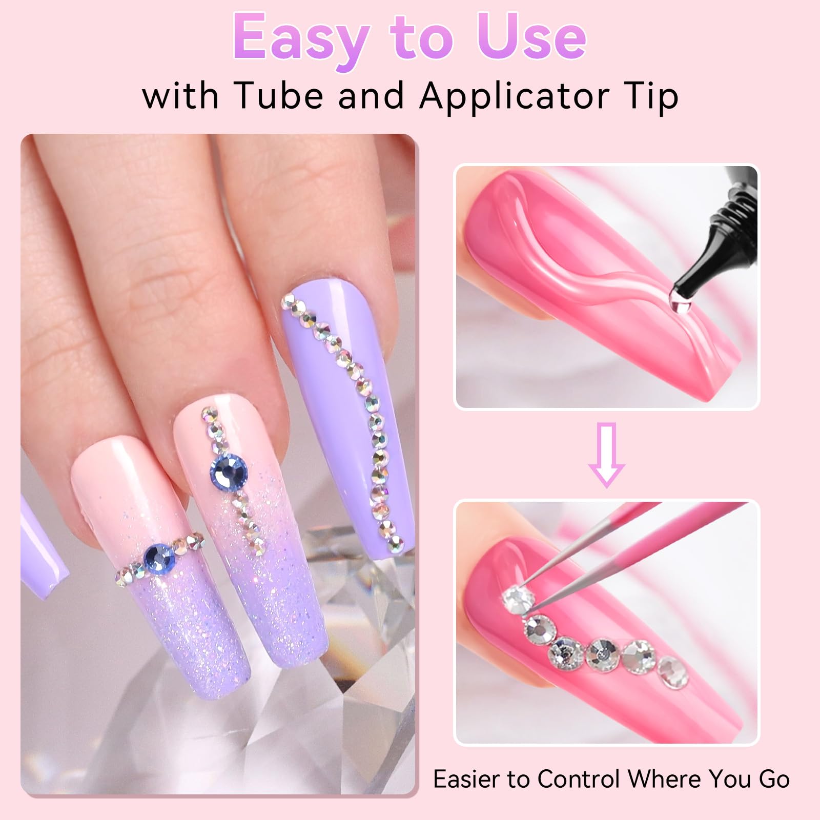 Makartt colle-gemmes-ongles-bling-adhesion fiable.