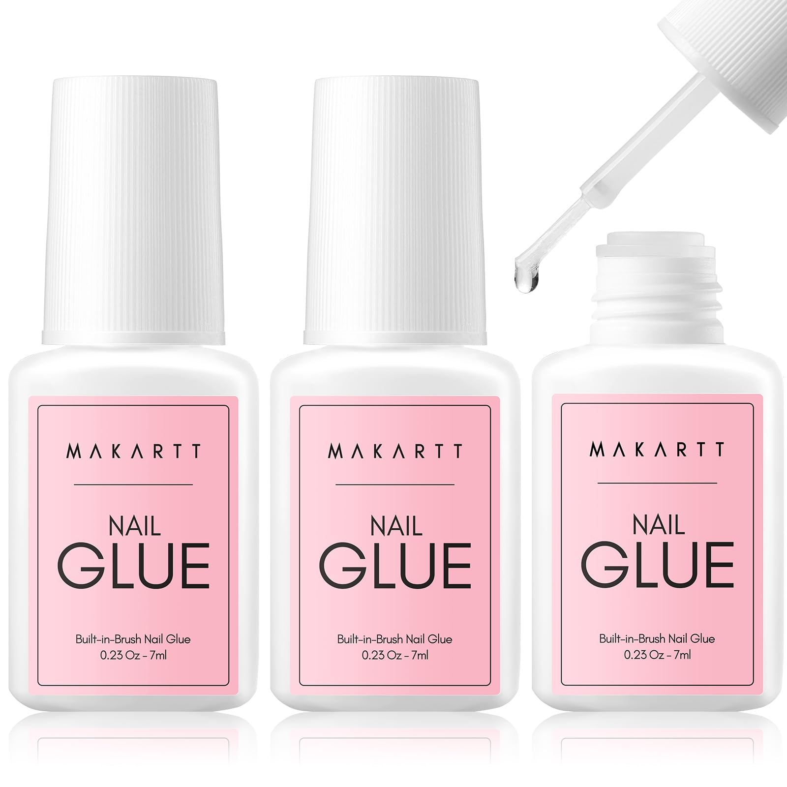 Makartt Colle Ongles avec pinceau 7 ml, fixation rapide et fiable.