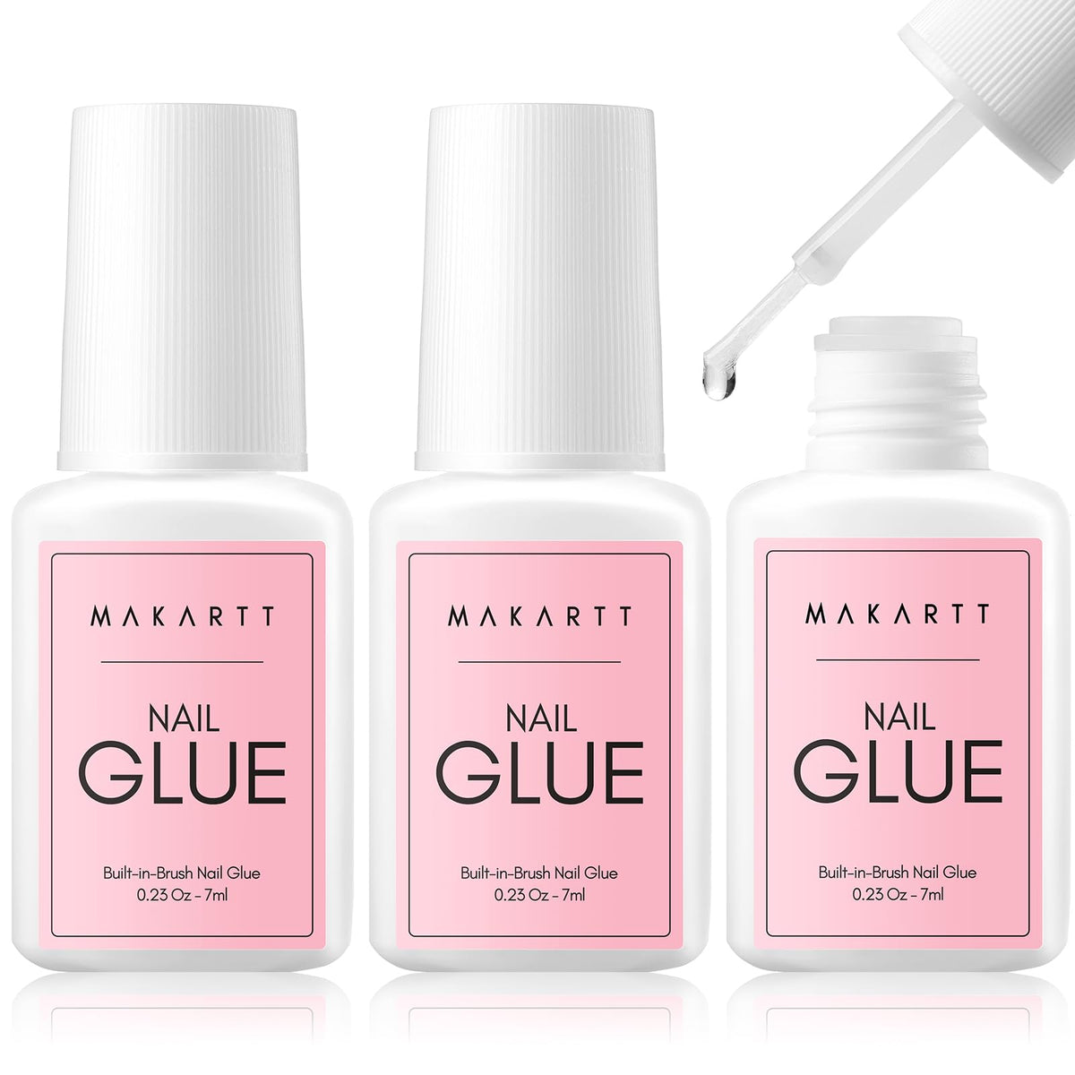 Makartt Colle Ongles avec pinceau 7 ml, fixation rapide et fiable.