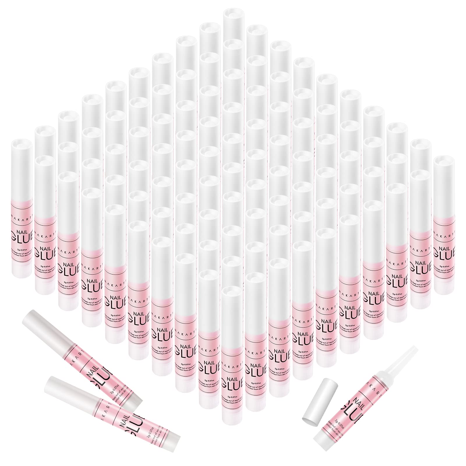 Makartt Colle Ongles: pack de 100 tubes pour une manucure professionnelle fiable.