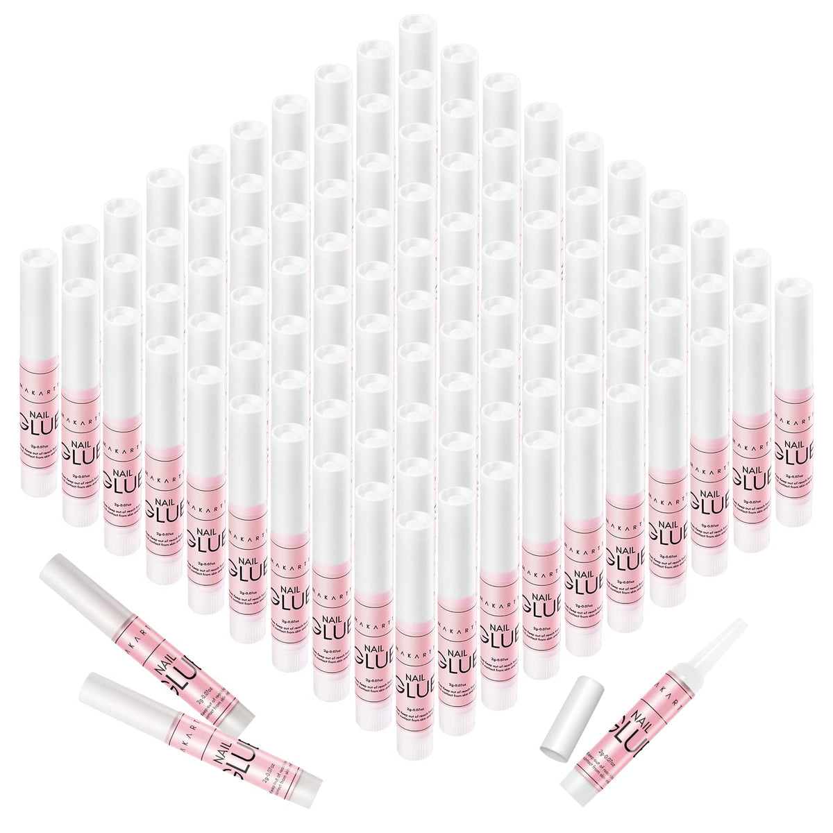 Makartt Colle Ongles: pack de 100 tubes pour une manucure professionnelle fiable.