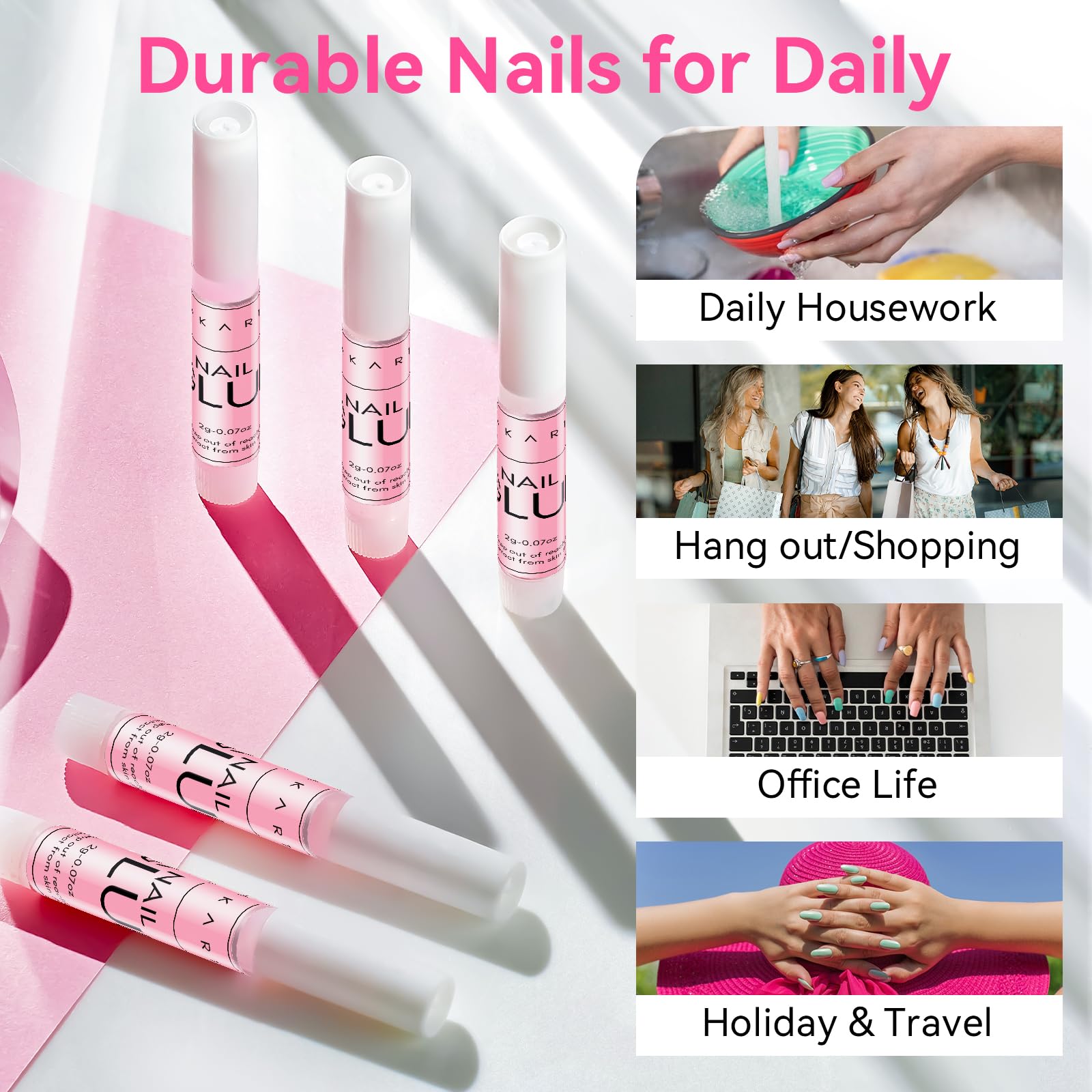 Makartt Colle Ongles polyvalente pour ongles press-on et décorations.