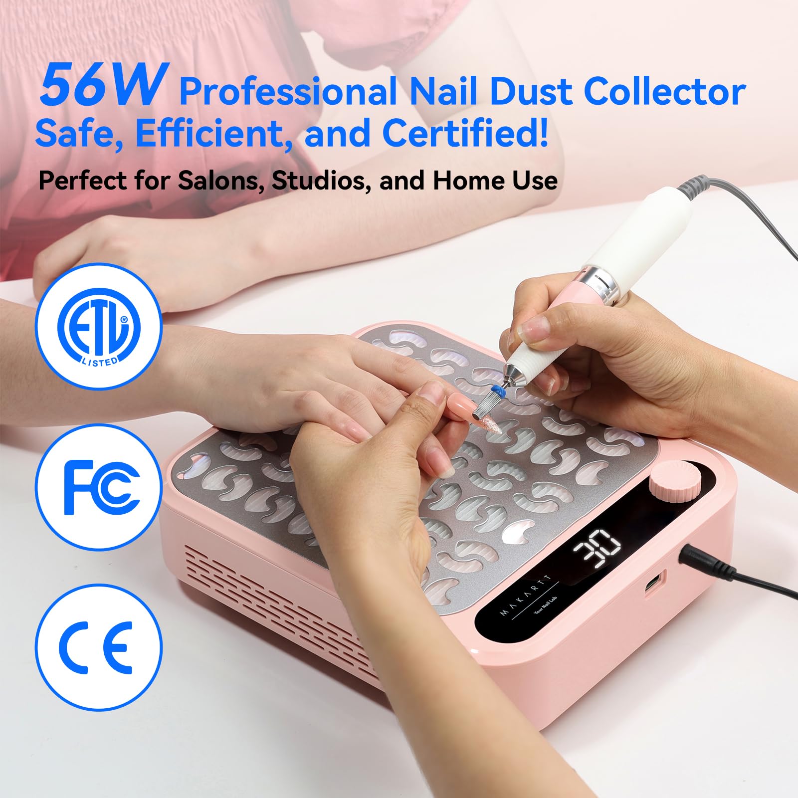 Makartt Collecteur de poussière pour ongles - design compact pour petit espace