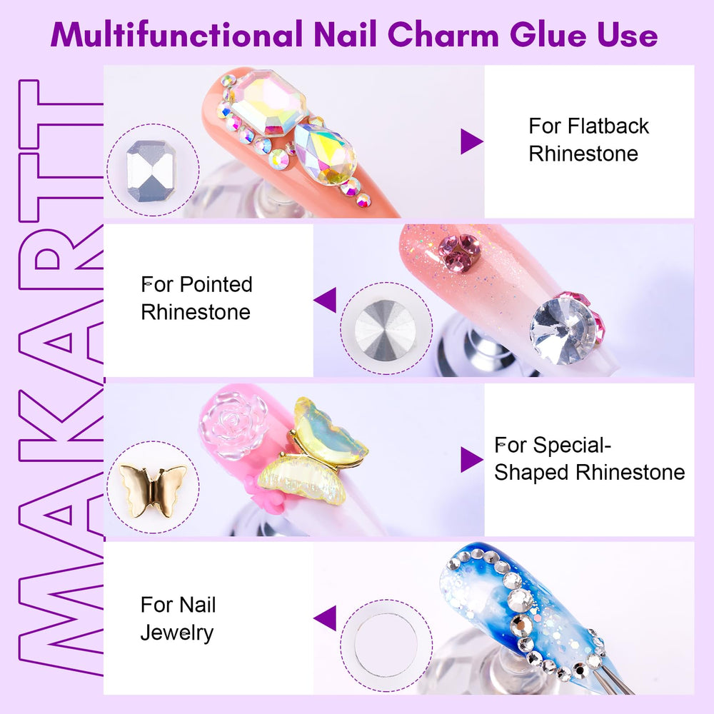 Makartt Décorations ongles 3D – décorations scintillantes prêtes à fixer.