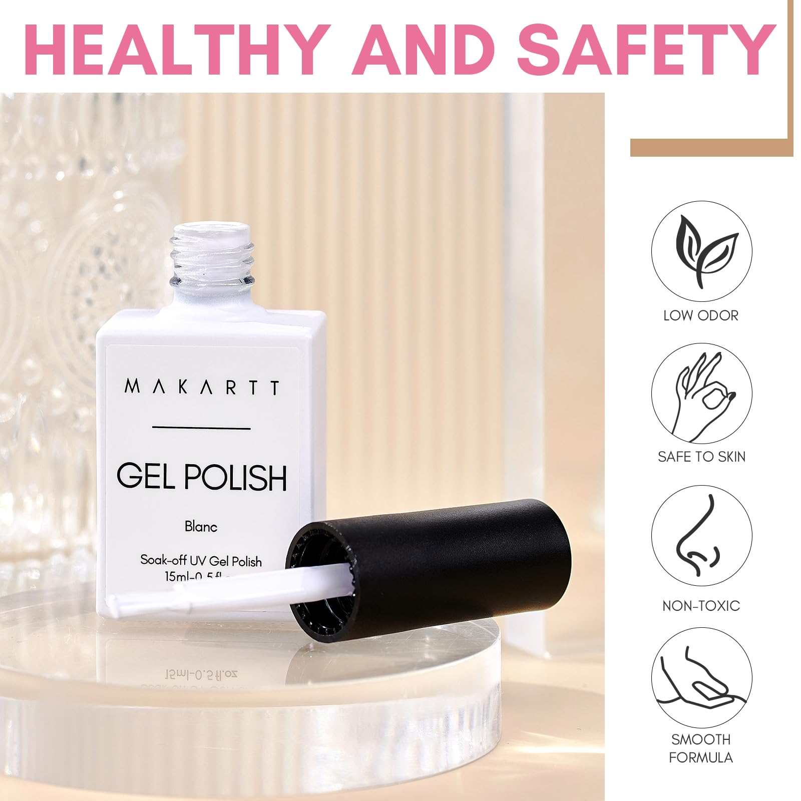 Makartt Dessin ongles blanc base polyvalente pour motifs variés