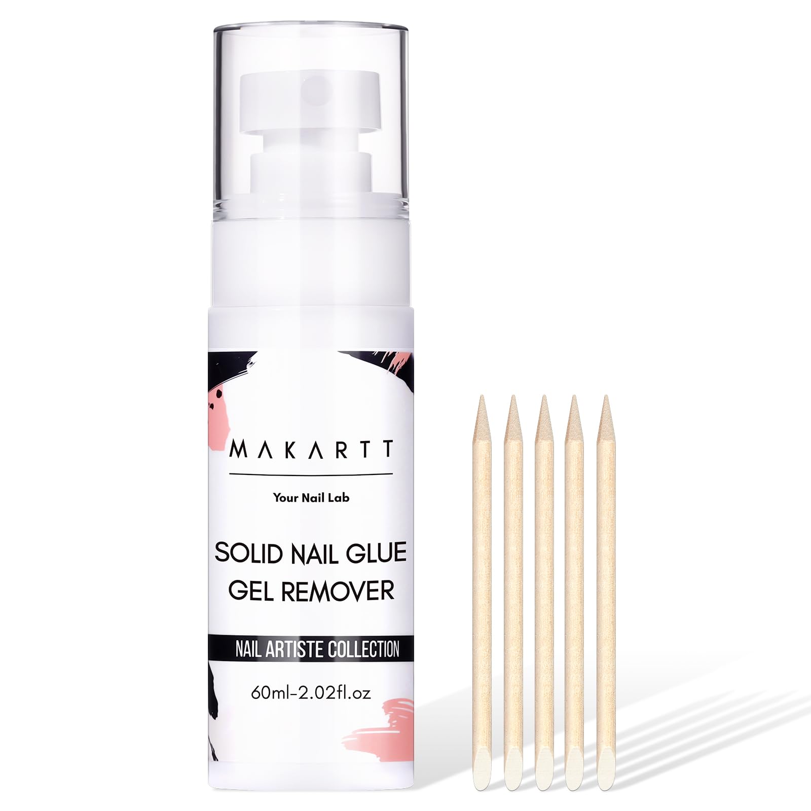 Makartt Dissolvant Colle Ongles, vaporisateur 60 ml, élimination rapide et douce pour ongles press-on.