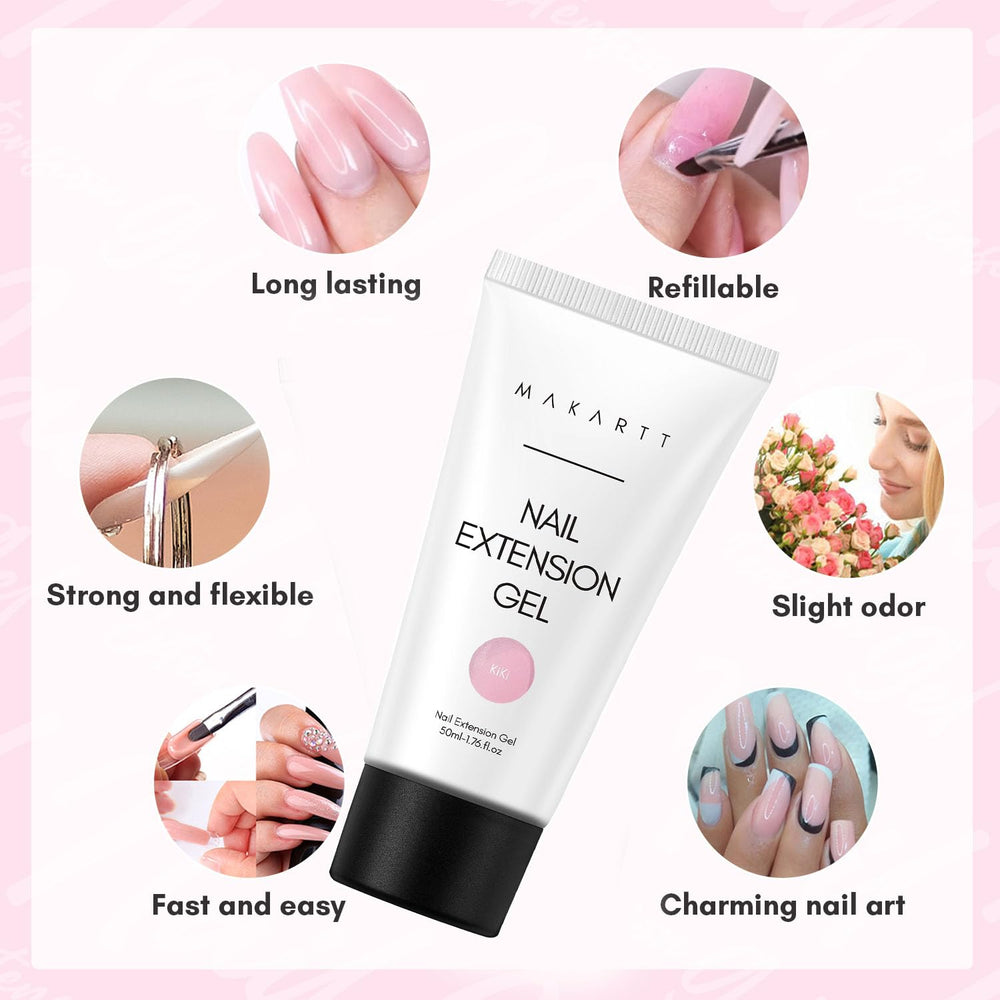 Extensions d'ongles solides avec le Gel Makartt.
