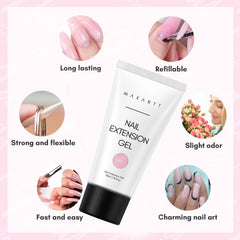 Extensions d'ongles solides avec le Gel Makartt.