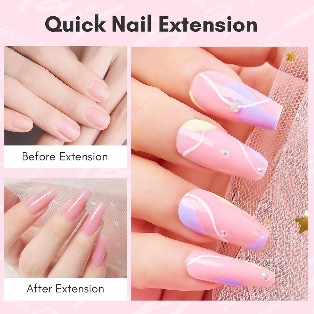 Extensions d’ongles naturelles avec le gel poly Makartt.