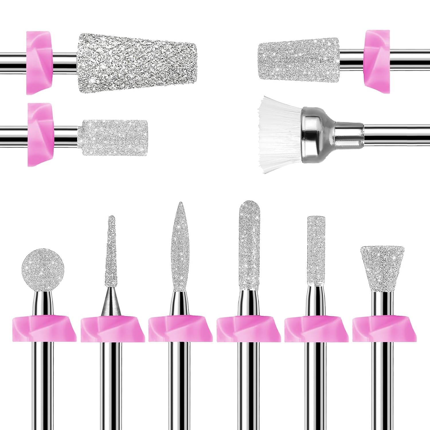 Foret diamant barillet taper avec dents transversales Makartt pour poncage rapide des ongles