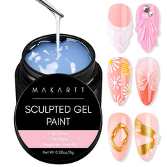 Makartt Gel 3D Art transparent pour motifs nets et précis sur les ongles.