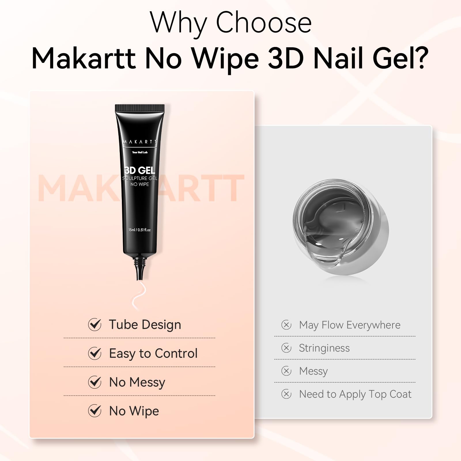 Makartt Gel 3D sur ongles, finition avec top coat pour longue tenue.