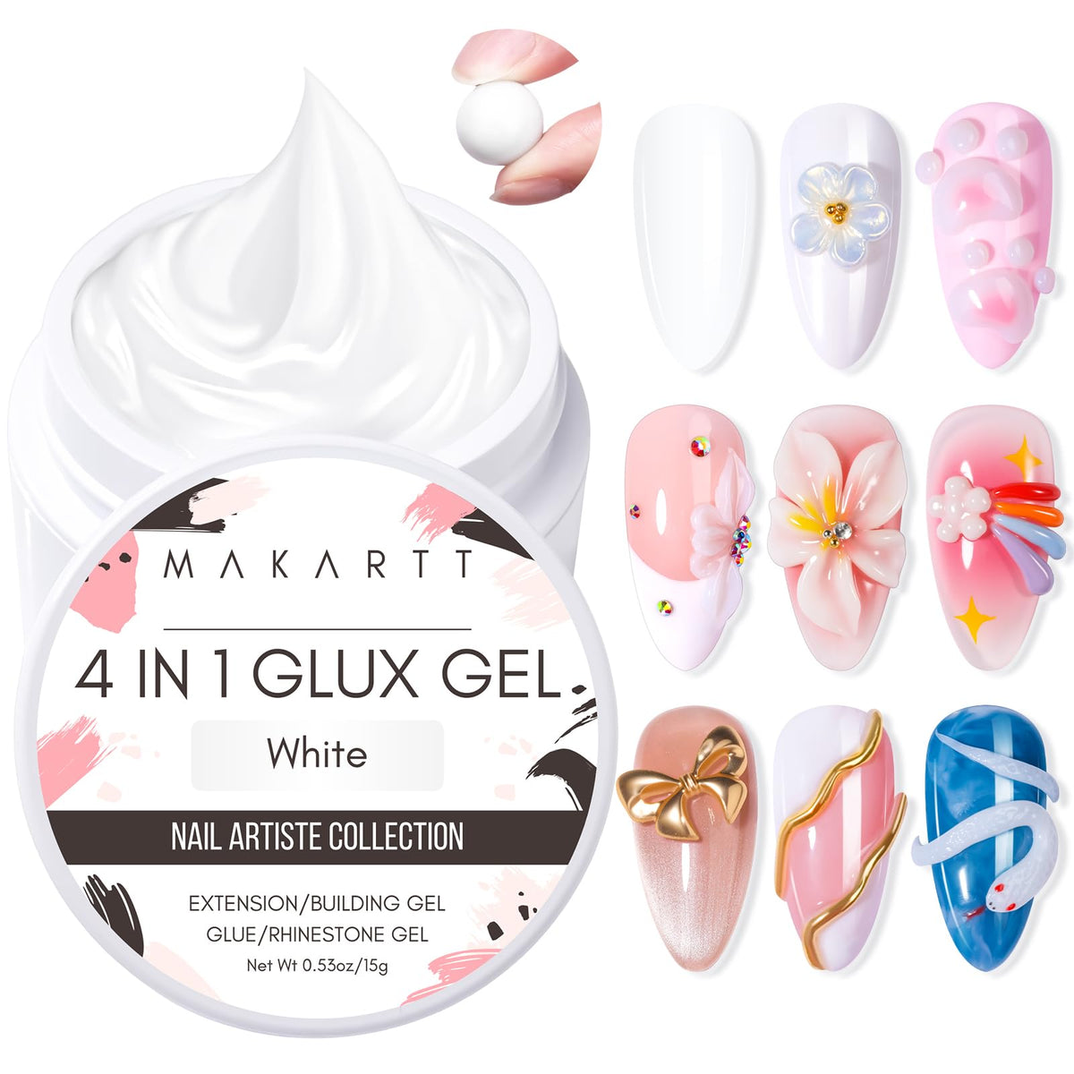 Makartt Gel 3D pour sculpture d'ongles, idéal pour des décorations 3D précises