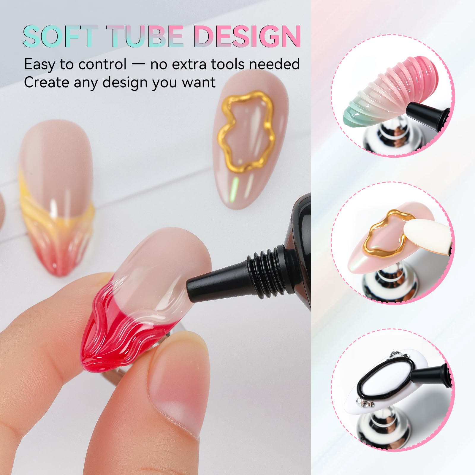 Makartt Gel 3D translucide pour lignes et détails délicats sur les ongles.