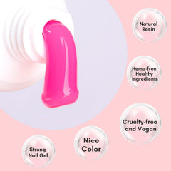 Gel rose foncé Makartt, effet intense pour une manucure élégante durable.