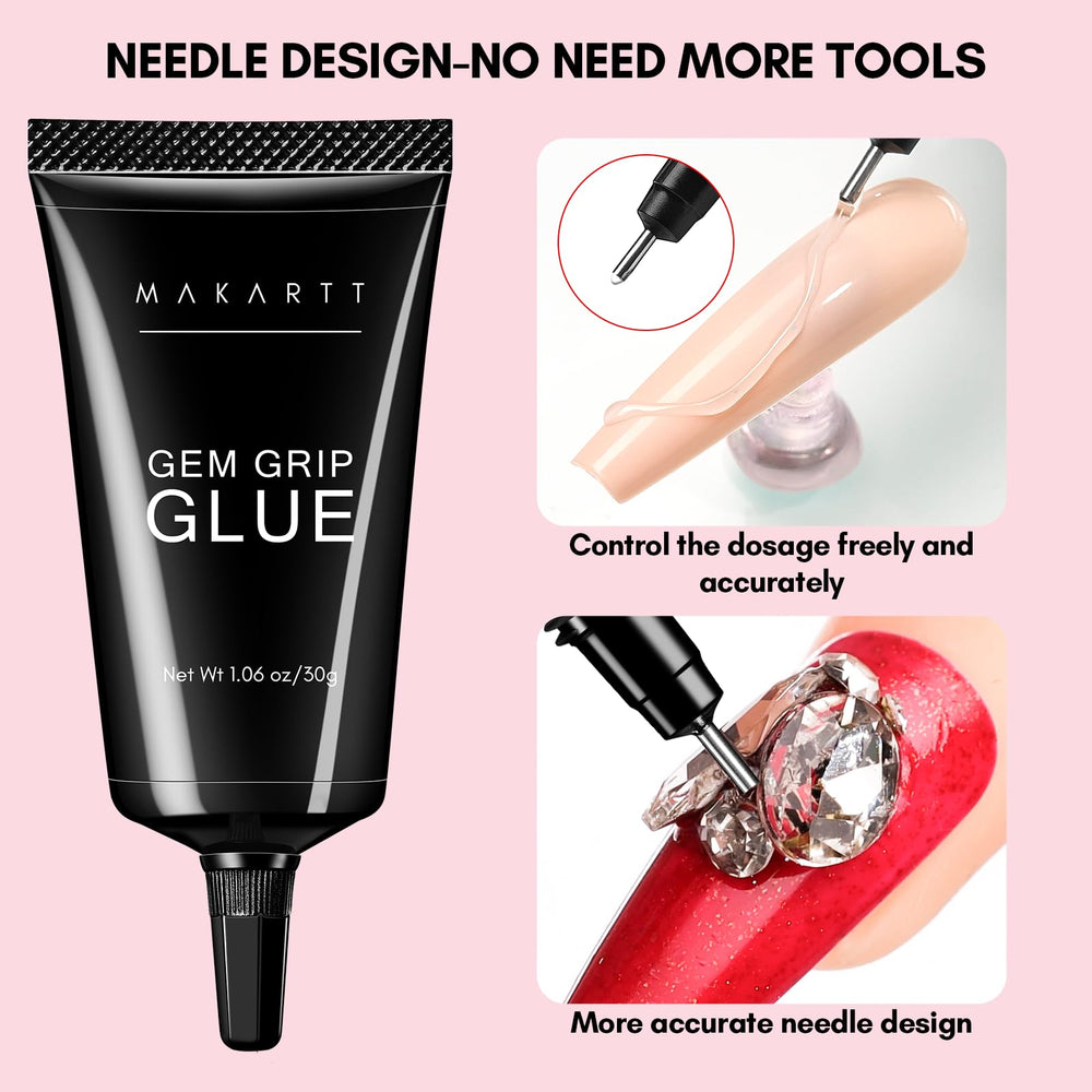Makartt Gel-colle-pierres pour ongles: fixation sûre sous lampe LED.