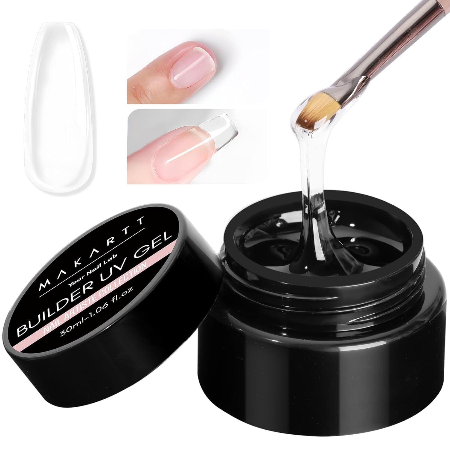 Makartt gel de construction clair, extension d’ongles impeccables et durables.