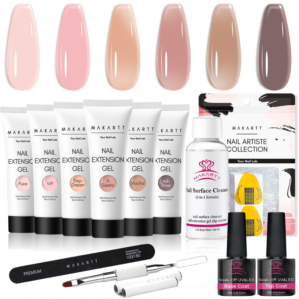 Makartt kit gel poly nude 01 pour ongles naturels élégants et durables