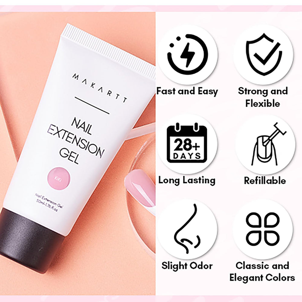Makartt Gel Poly Nail : application précise sur ongles.