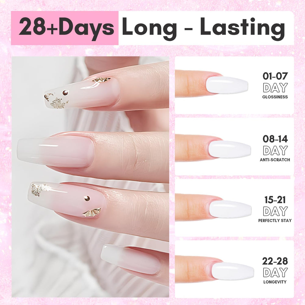 Makartt gel polymère blanc lait, base protectrice pour la longueur des ongles.