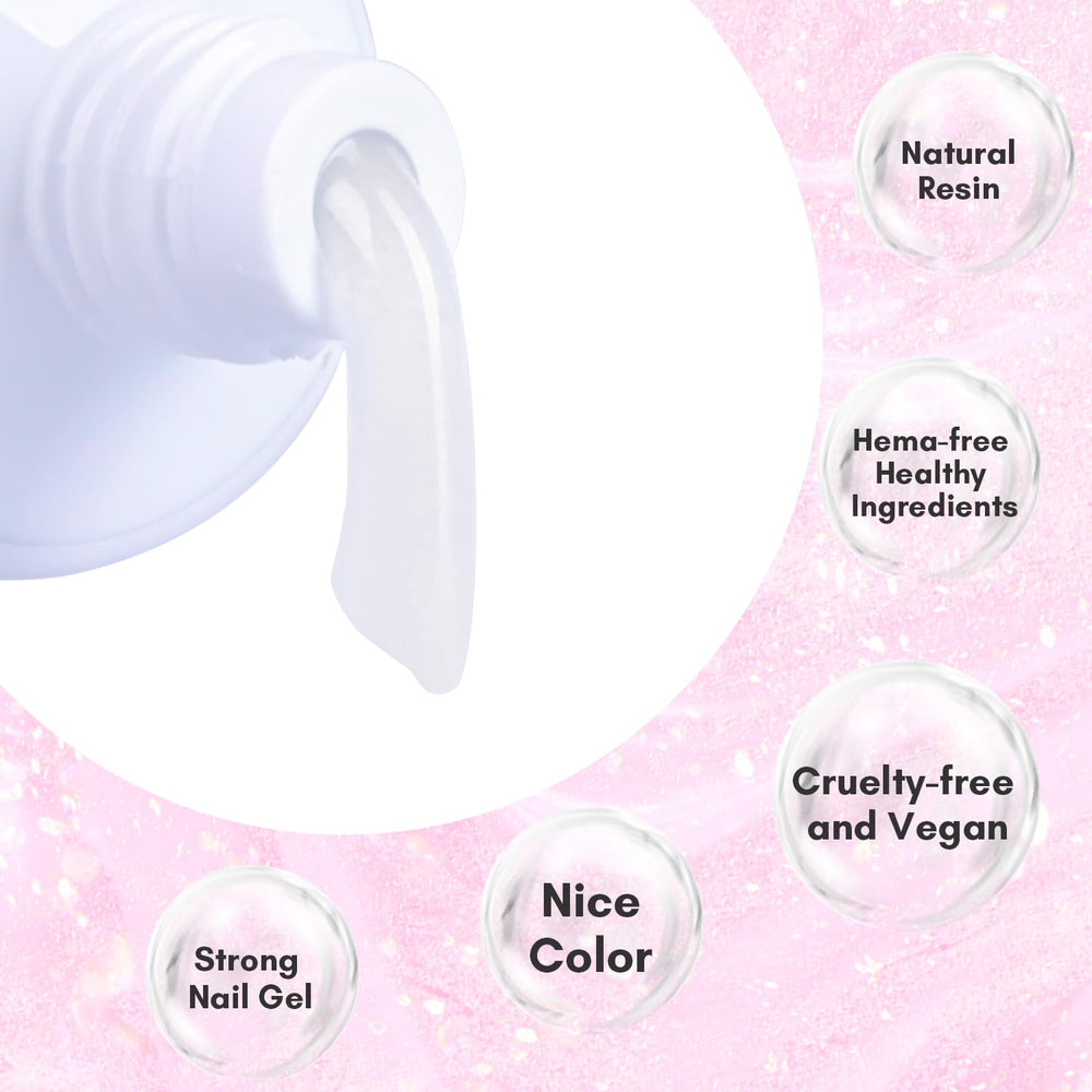 Makartt gel polymère blanc lait pour extensions d’ongles au rendu naturel.