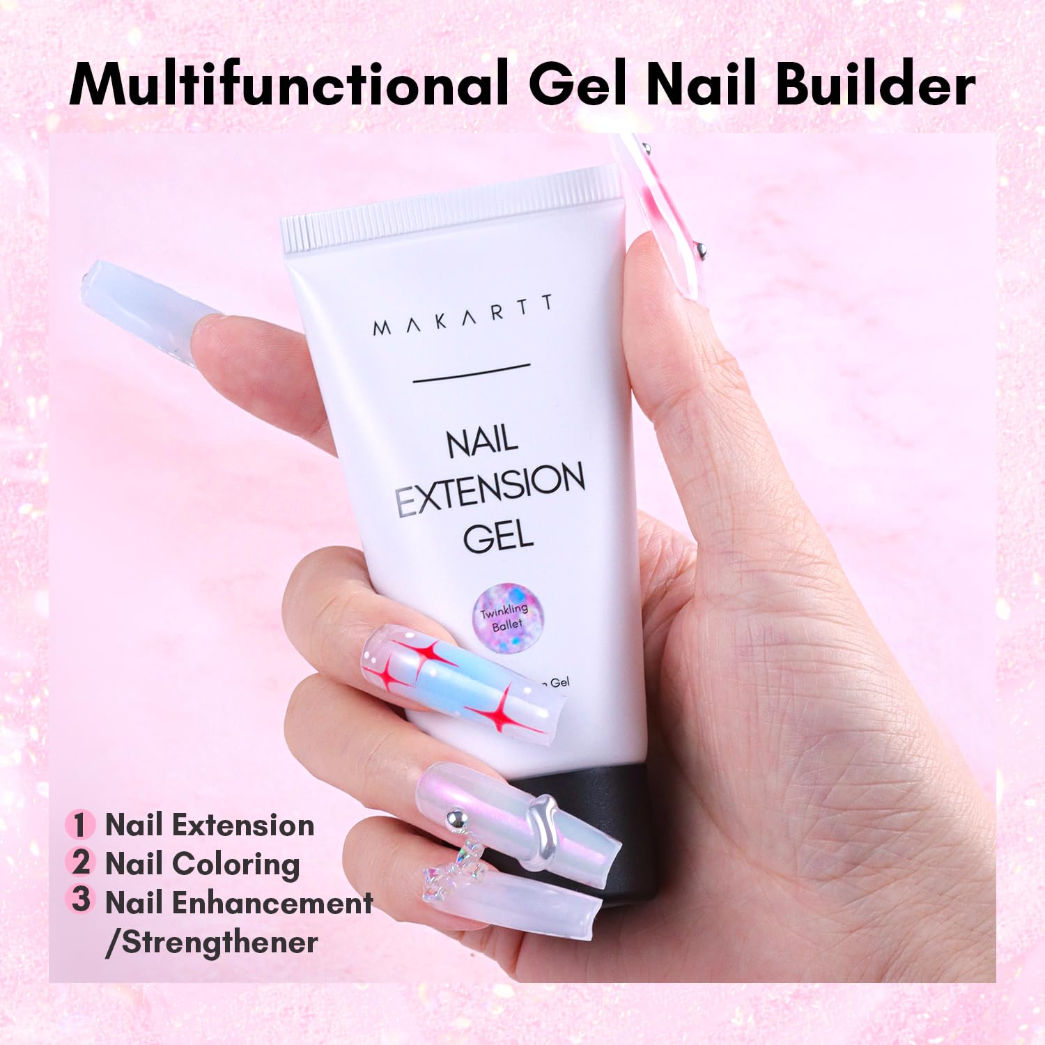 Makartt gel polymère blanc lait utilisé pour le modelage en relief 3D sur ongles.