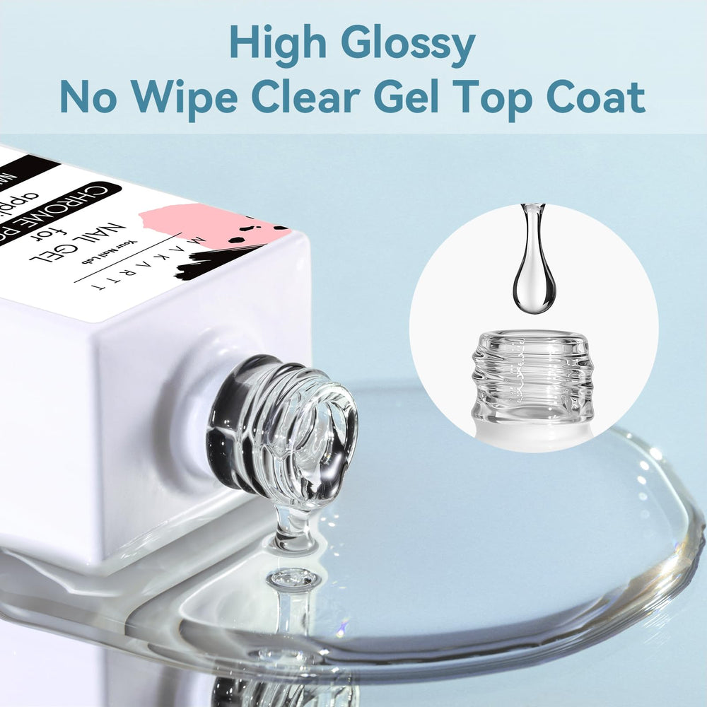 Makartt Gel Top Coat – application facile sur ongles chrome