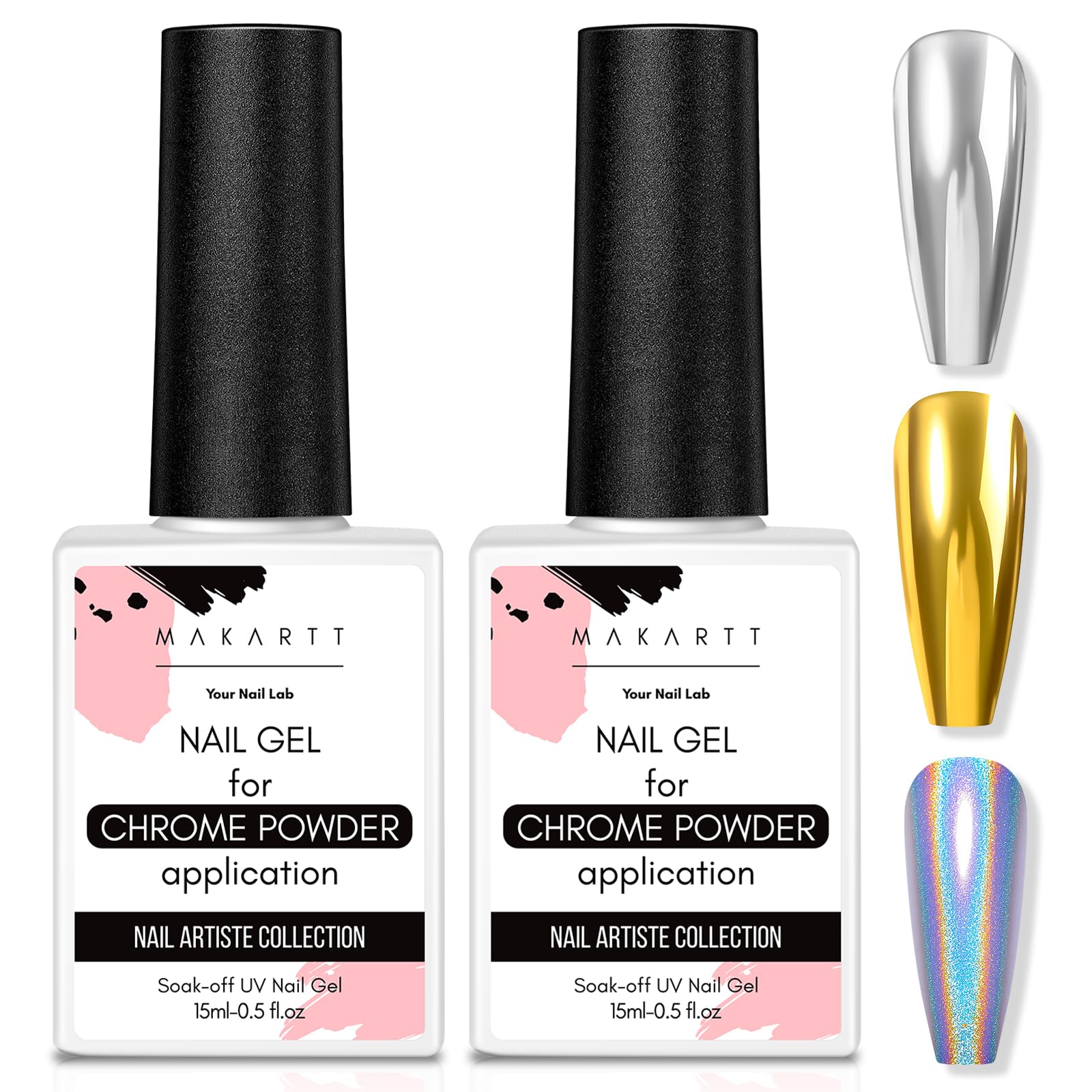 Makartt Gel Top Coat Chrome Poudre – brillance miroir durable sur ongles