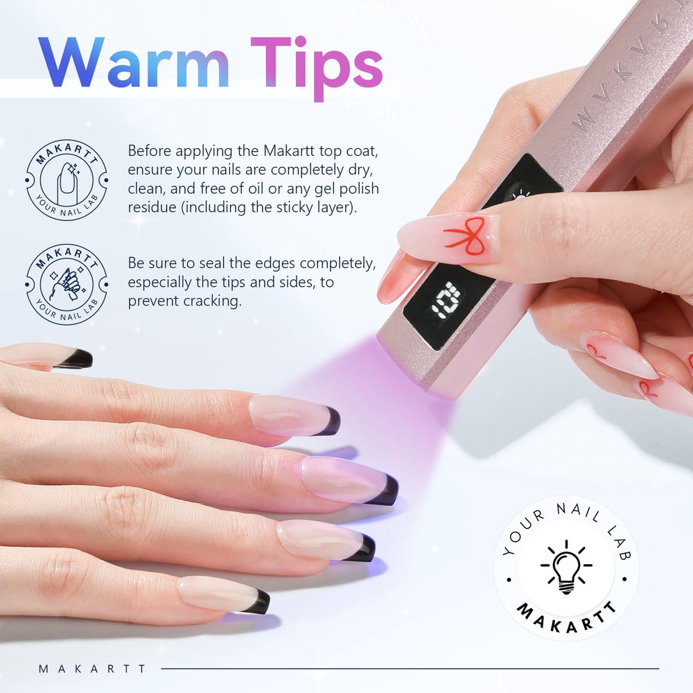 Makartt Gel Top Coat compatible avec toutes les marques de gel UV.