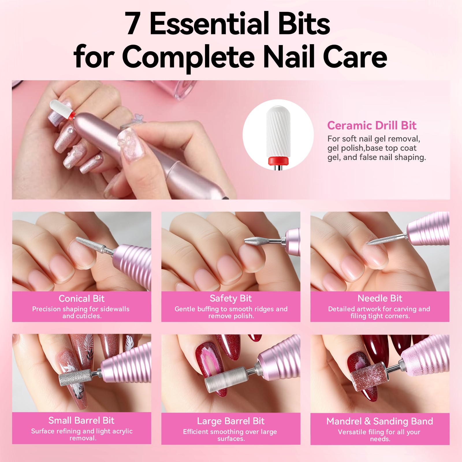 Makartt kit complet outils ongles avec embouts et bandes sablage.