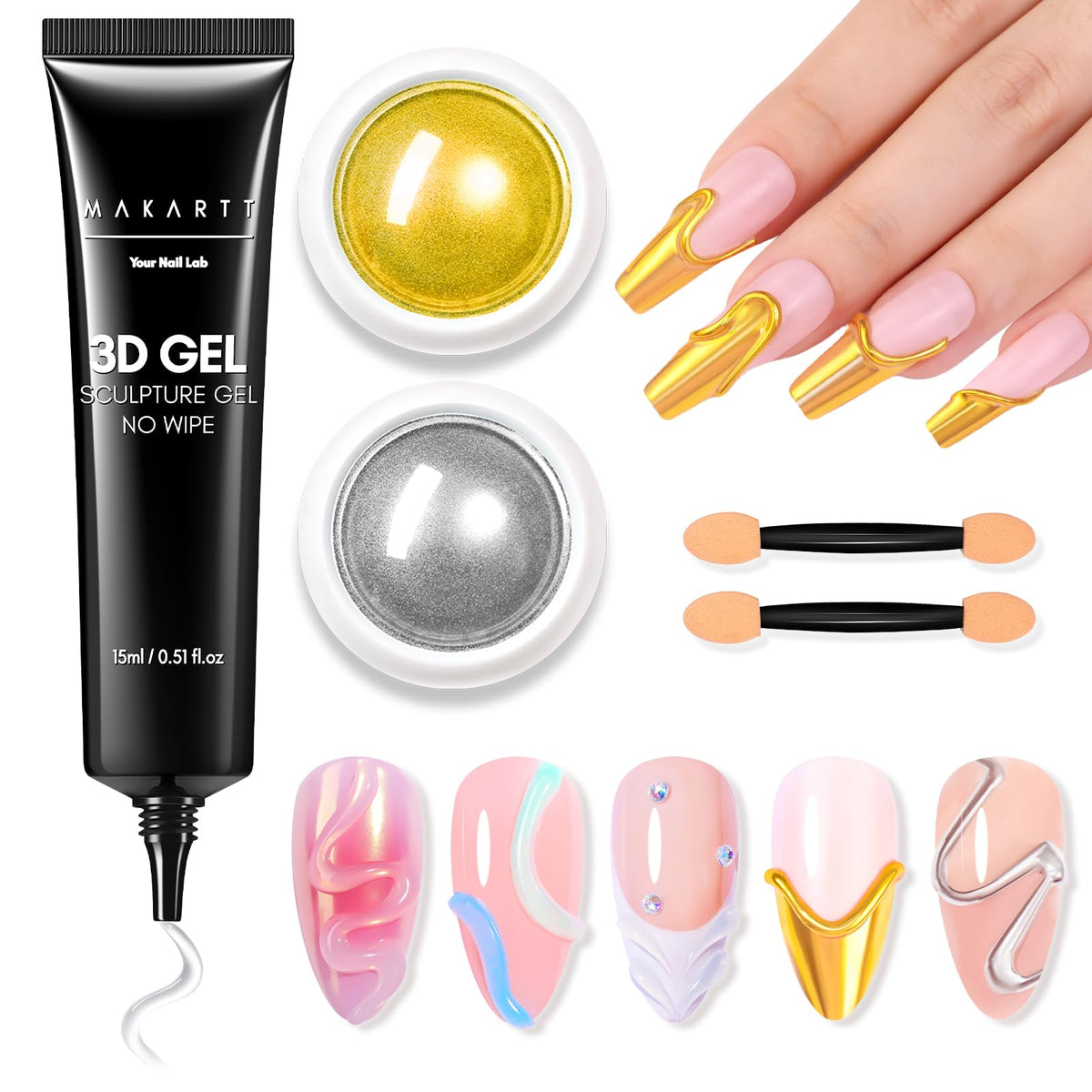 Makartt kit gel 3D, emballage élégant pour démarrage facile.
