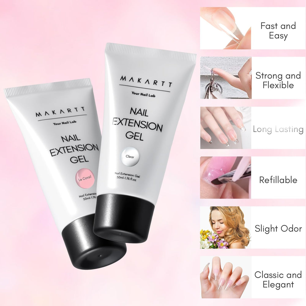 Makartt gel poly-extension rose naturel, base neutre idéale pour designs subtils