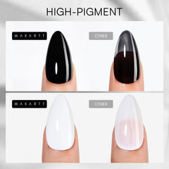 Kit Makartt gel noir et blanc: duo polyvalent pour nail art à domicile.