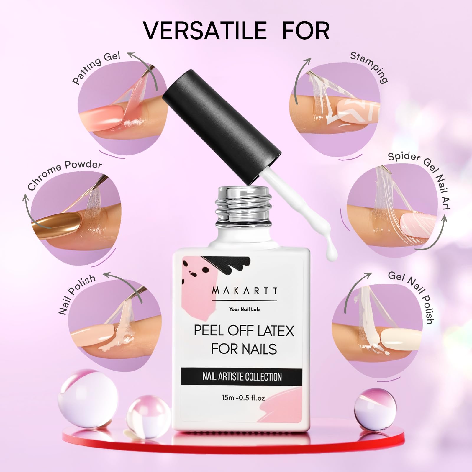 Barrière protectrice Makartt autour de la cuticule pour une finition propre.