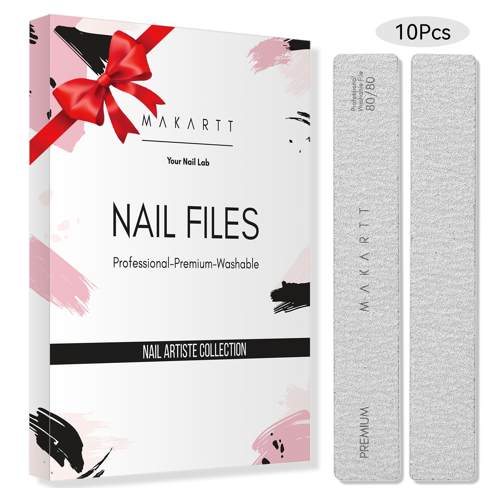 Makartt lime à ongles double-face grain 80/80 – polyvalente pour extensions et gels.