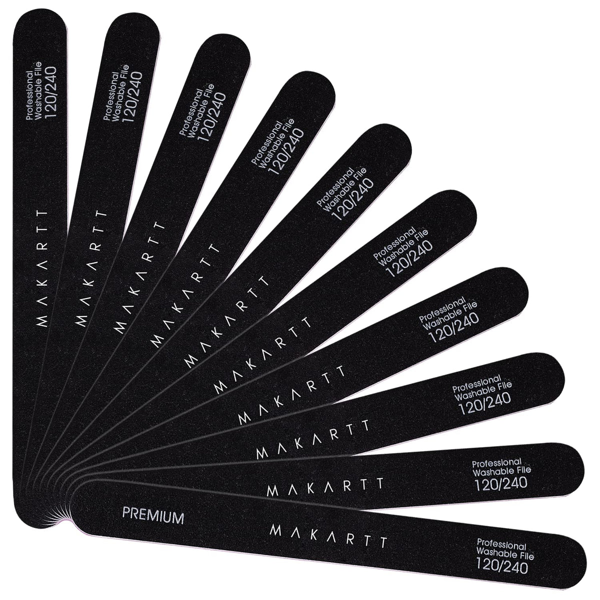 Makartt lime à ongles double-face 120/240, idéal pour façonner et polir.